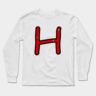 Letter H. Name with letter H. Personalized gift. Abbreviation. Abbreviation. Lettering Long Sleeve T-Shirt